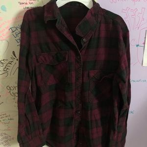 maroon and black flannel